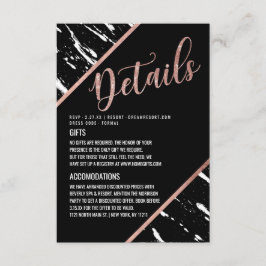 Specificerar rosa guld- chic för modern svart tilläggskort