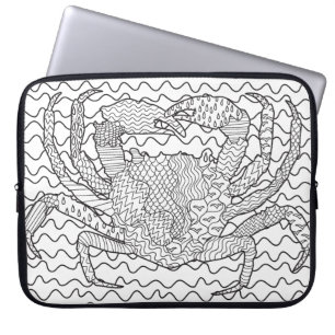 Specificerat havskrabbaklotter laptop sleeve