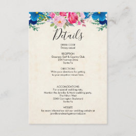 Specifika hölje för rosa och Blåa blommor Bröllop