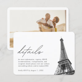 Specifika visitkort för Paris Bröllop Tilläggskort
