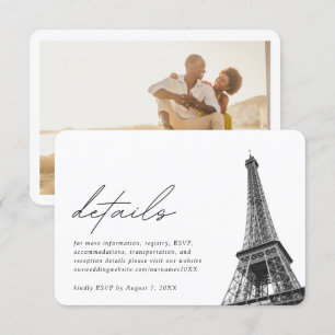 Specifika visitkort för Paris Bröllop Tilläggskort