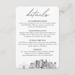 Specifika visitkort för San Antonio Bröllop Tilläggskort