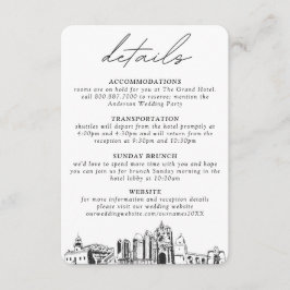 Specifika visitkort för San Diego Bröllop Tilläggskort