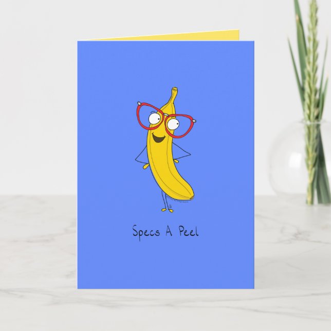 Specifikationer A skal - Banana med Glass Greeting Kort (Framsida)