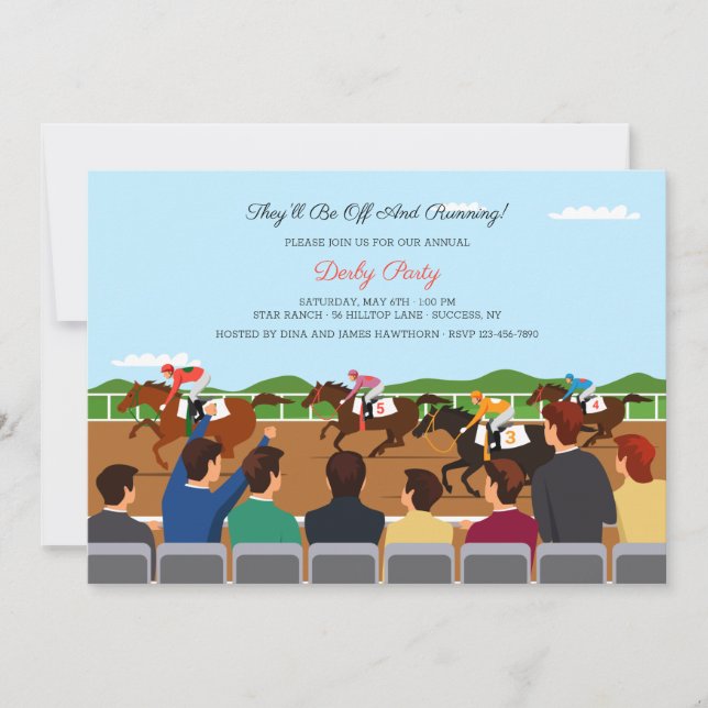 Specifikationer för häst Tävling Inbjudningar (Framsida)