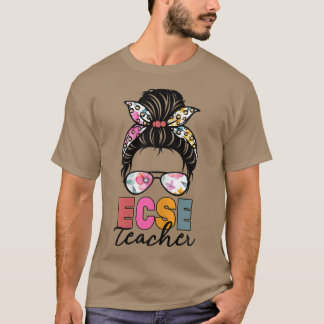 Specifikationer för kvinnors ECSE-lärare Messy Bun T Shirt