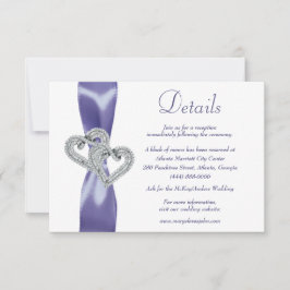 Specifikationshölje för lila Blue Diamond Hearts Inbjudningar
