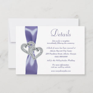 Specifikationshölje för lila Blue Diamond Hearts Inbjudningar