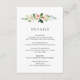 Specifikationskort för Blommigt i Bröllop Tilläggskort