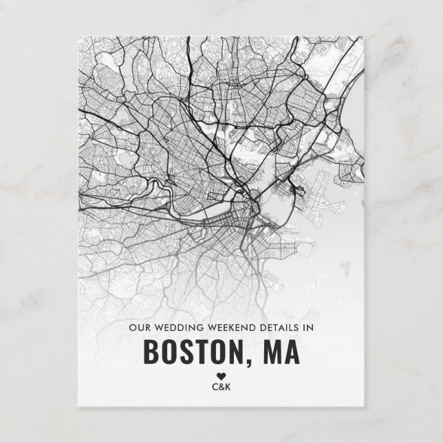 Specifikationskort för boston Bröllop Helg Tilläggskort (Framsida)