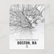 Specifikationskort för boston Bröllop Helg