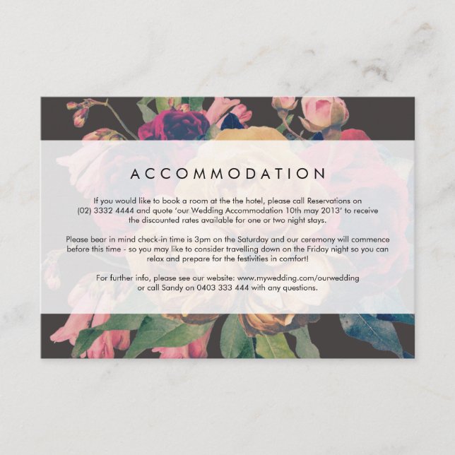 Specifikationskort för botaniskt friskt Bröllop i  Tilläggskort (Framsida)