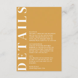 Specifikationskort för Bröllop i indisk Gult Tilläggskort