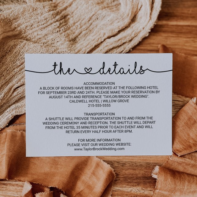 Specifikationskort för Bröllop i kärlek Hearts Tilläggskort (Skapare uppladdad)