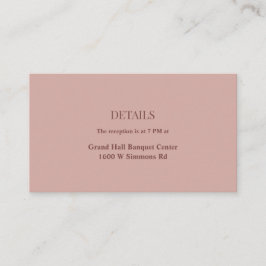 Specifikationskort för Cinnamon Ro Bröllop Tilläggskort