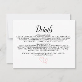 Specifikationskort för delikat minimalistiskt kall