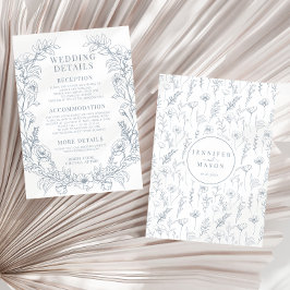 Specifikationskort för den blå blommigten klassisk tilläggskort