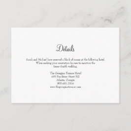 Specifikationskort för Elegant Bröllop Tilläggskort