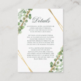 Specifikationskort för Eucalyptus Bröllop Tilläggskort