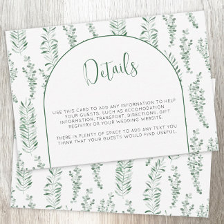 Specifikationskort för Eucalyptus Greenery Elegant OSA Kort