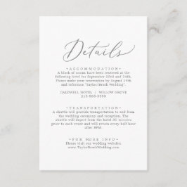 Specifikationskort för fet Silver-kalligrafi Tilläggskort