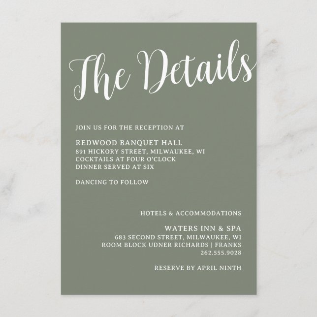 Specifikationskort för fiskekort Krok Bröllop Ring Tilläggskort (Framsida)