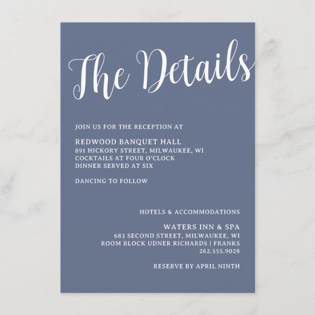 Specifikationskort för fiskekort Krok Bröllop Ring Tilläggskort (Framsida)