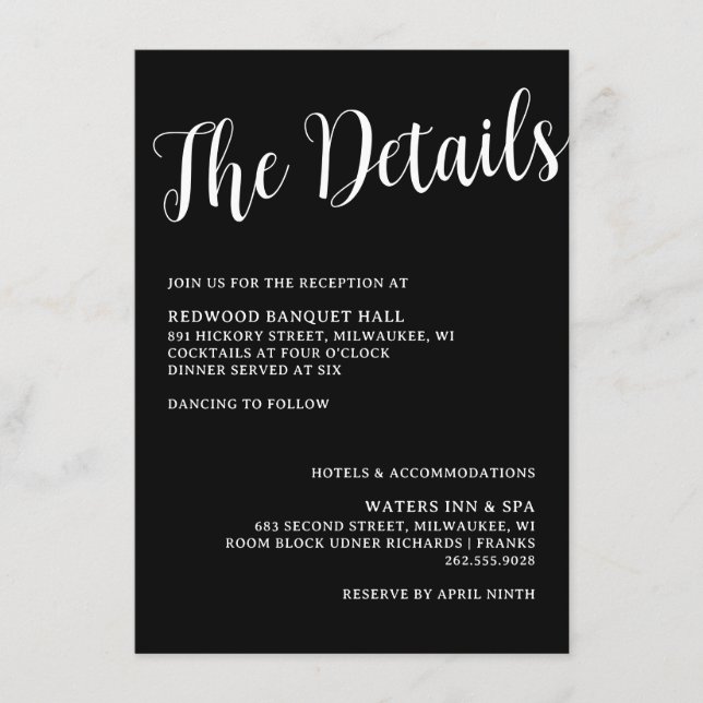 Specifikationskort för fiskekort Krok Bröllop Ring Tilläggskort (Framsida)