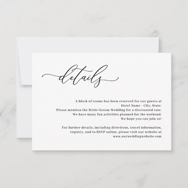 Specifikationskort för Forever love EDITABLE FÄRG  Inbjudningar (Framsida)