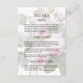 Specifikationskort för gäst i vintage i Ro Tilläggskort