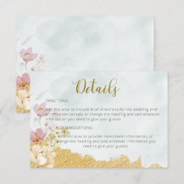 Specifikationskort för Guld avbruten Blommigt Bröl OSA Kort