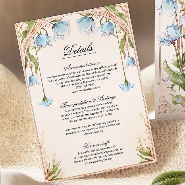 Specifikationskort för höljet för ljusblå Blommigt (Skapare uppladdad)
