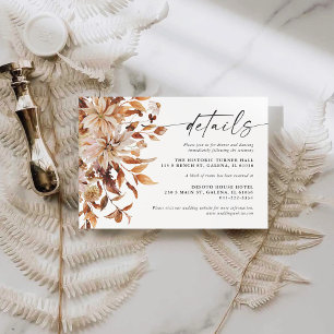 Specifikationskort för Höst löv Bröllop Tilläggskort