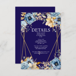 Specifikationskort för marinblått och Guld Tilläggskort