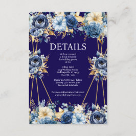 Specifikationskort för marinblått och Guld Tilläggskort