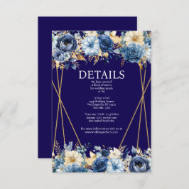 Specifikationskort för marinblått och Guld Tilläggskort