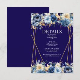 Specifikationskort för marinblått och Guld Tilläggskort