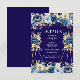 Specifikationskort för marinblått och Guld Tilläggskort