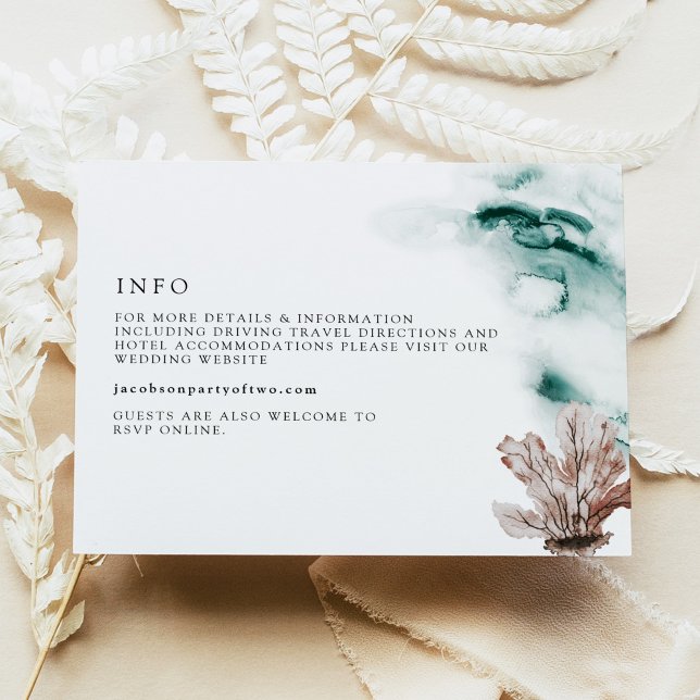 Specifikationskort för marinfångare i ARIEL Tropic Inbjudningar (Skapare uppladdad)