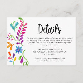 Specifikationskort för mexikanska Fiesta Bröllop Tilläggskort