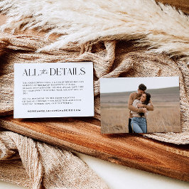 Specifikationskort för modern Stollig Bröllop OSA Kort