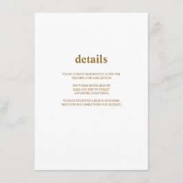 Specifikationskort för modern typ Bröllop Tilläggskort