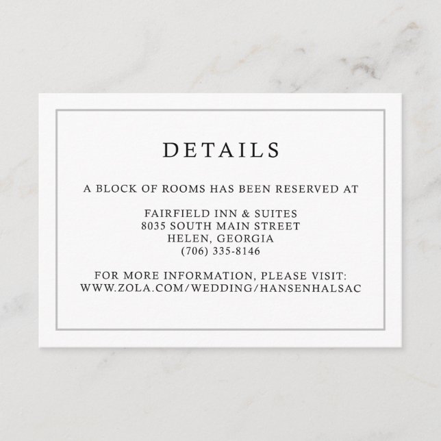 Specifikationskort för Olive Löv Monogram-Vapenskö Tilläggskort (Framsida)