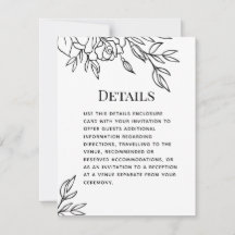 Specifikationskort för penna och Bläck Ro Bröllop