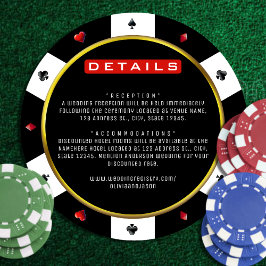 Specifikationskort för Poker Chip Bröllop