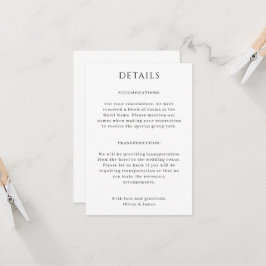 Specifikationskort för Portait Bröllop Inbjudningar