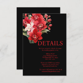 Specifikationskort för Red Orchids Bröllop Tilläggskort