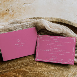 Specifikationskort för Rosa-Bröllop med whimsim-dö Inbjudningar