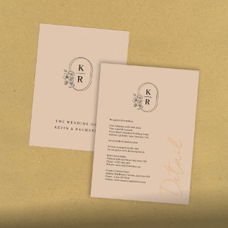 Specifikationskort för Rustic Bröllop Tilläggskort