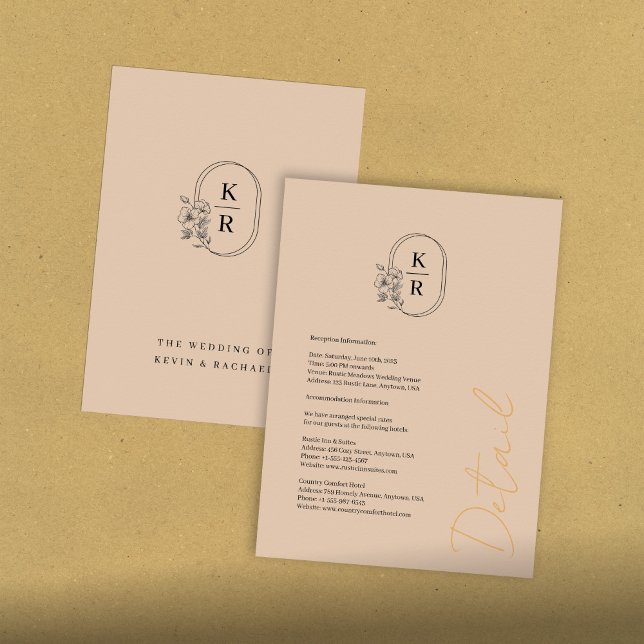 Specifikationskort för Rustic Bröllop Tilläggskort (Skapare uppladdad)